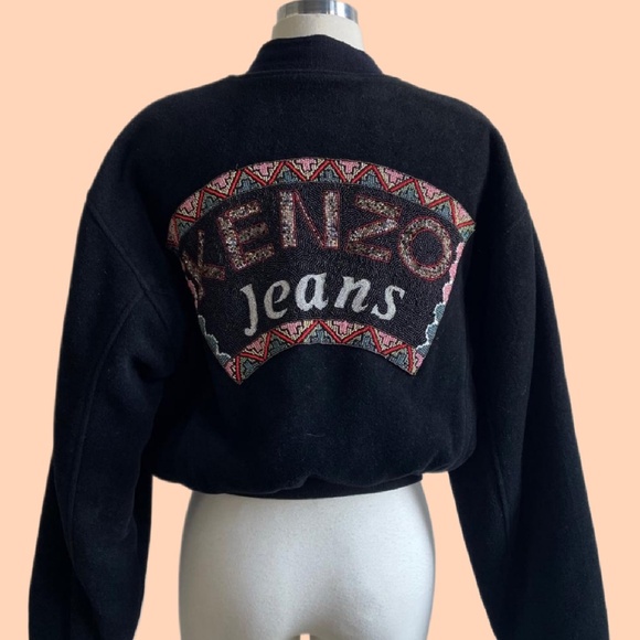 Kenzo Jackets & Blazers - Rare 1990's vintage cropped Kenzo embellished logo bomber jacket